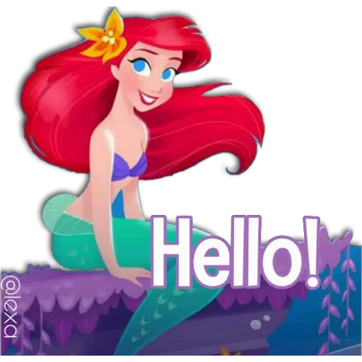 Sticker Maker 🐚🌊Ariel La Sirenita🌊🐚