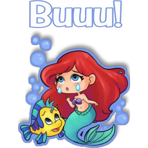 Sticker Maker 🐚🌊Ariel La Sirenita🌊🐚