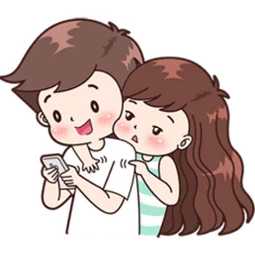 Sticker Maker - Boobib Cute Couple #1