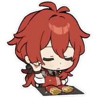 Sticker Maker - [Diluc-Noelle]: KFC X Genshin Collab