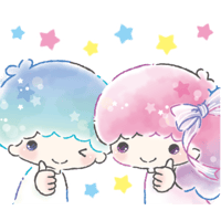 sticker maker little twin stars watercolor