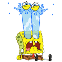 Sad Spongebob Sticker for iOS & Android